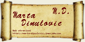 Marta Dinulović vizit kartica